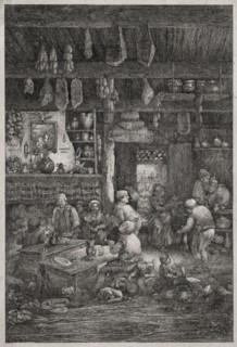 Moldavian Interior, 1856. Rodolphe Bresdin (French, 1822-1885). Lithograph; sheet: 31.5 x 23.5 cm