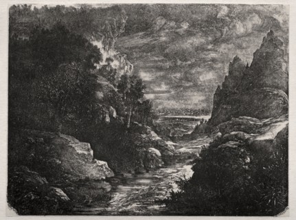The Mountain Stream, 1871. Rodolphe Bresdin (French, 1822-1885). Lithograph; sheet: 28.5 x 39.8 cm