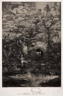 The Comedy of Death, 1854. Rodolphe Bresdin (French, 1822-1885), Lemercier. Lithograph; sheet: 29.9