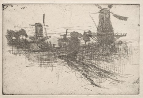 Evening, Dordrecht. John Henry Twachtman (American, 1853-1902). Etching