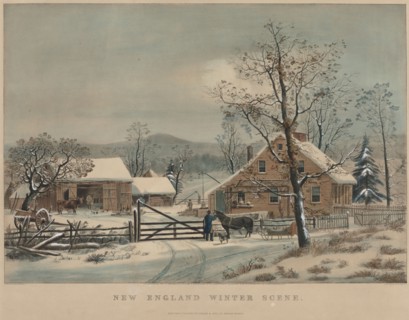 New England Winter Scene, 1861. And James Merritt Ives (American, 1824-1895), Nathaniel Currier