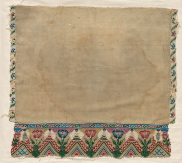 Towel End with Beaded Borders, early 1800s. Mexico, early 19th century. Embroidery; cotton;