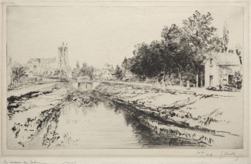 The Guardhouse, Troyes, 1901. Gustave Leheutre (French, 1861-1932). Etching and drypoint