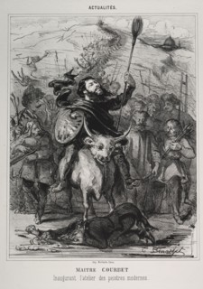 Actualities:  Master Courbet Inaugurates the School of Modern Painting. Émile Bénassit (French,