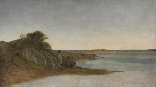 View near Newport, 1860s. John Frederick Kensett (American, 1816-1872). Oil on canvas; unframed: 31