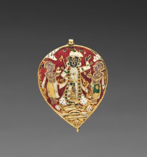 Pendant:  Krishna as Sri Nathaji, c. 1800-1830. India, Udaipur, Nethdwara area, 19th century.