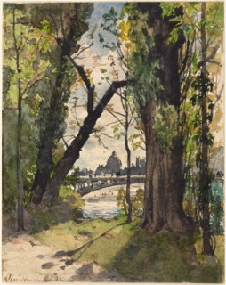 View of the Institut de France from the Foot of the Pont Royal, 1870. Henri Joseph Harpignies