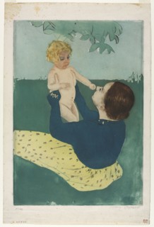 Under the Horse Chestnut Tree, 1896-1897. Mary Cassatt (American, 1844-1926). Drypoint and