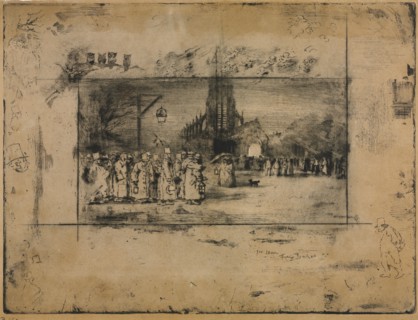 The Midnight Mass, 1887. Félix Hilaire Buhot (French, 1847-1898). Etching, drypoint, aquatint, and