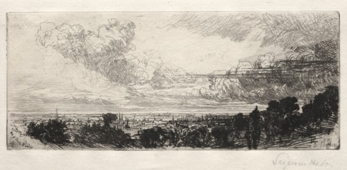 Out of Study Window, 1862. Francis Seymour Haden (British, 1818-1910). Etching