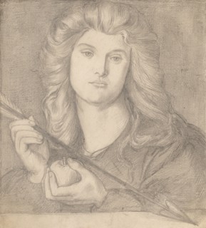 Study for "Venus Verticordia". Dante Gabriele Rossetti (British, 1828-1882). Pencil;