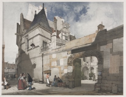 Picturesque Architecture in Paris, Ghent, Antwerp, Rouen:  Hôtel de Cluny, Paris, 1839. Thomas