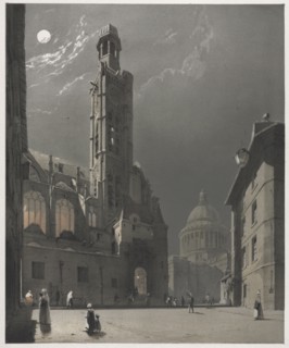Picturesque Architecture in Paris, Ghent, Antwerp, Rouen:  St. Etienne du Mont and the Pantheon,