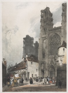 Picturesque Architecture in Paris, Ghent, Antwerp, Rouen:  Laon, France, 1839. Thomas Shotter Boys