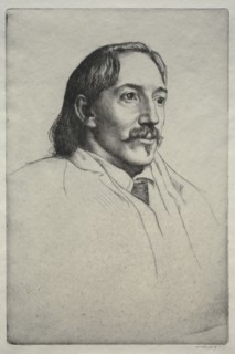 Robert Louis Balfour Stevenson, 1893. William Strang (British, 1859-1921). Etching