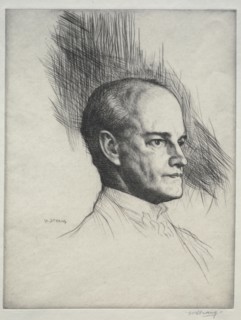 John Galsworthy, 1920. William Strang (British, 1859-1921). Engraving