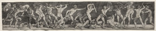 Battle of Naked Men. Barthel Beham (German, 1502-1540). Engraving