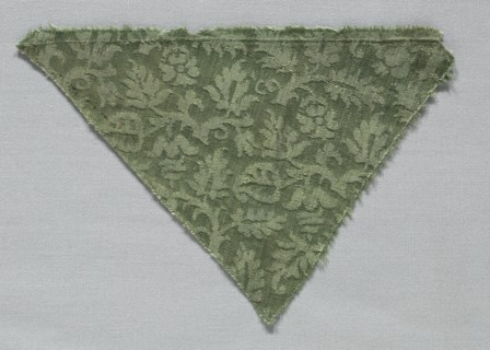 Silk Damask Fragment, 1500s. Italy, 16th century. Damask, silk; overall: 16 x 19.5 cm (6 5/16 x 7