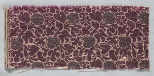 Brocaded Textile Fragment, late 1500s - early 1600s. Italy, late 16th - early 17th century.