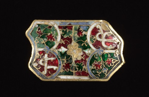 Pair of Plaques (Appliqué), 1300s. Spain (Hispano-Moresque), 14th century. Translucent enamel on