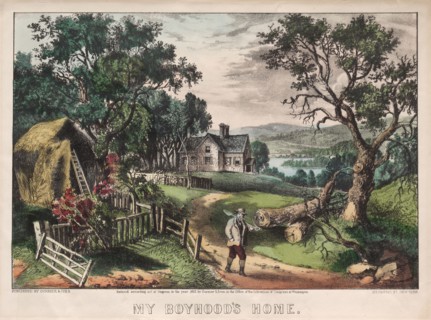 My Boyhood's Home, 1872. And James Merritt Ives (American, 1824-1895), Nathaniel Currier (American,