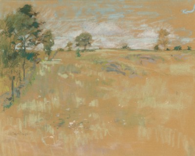 Pastures, Greenwich, Connecticut, c. 1890-1900. John Henry Twachtman (American, 1853-1902). Pastel;