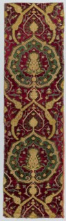 Brocaded Velvet, c. 1500. Turkey, early 16th Century. Velvet: silk, brocaded with gold and silver;