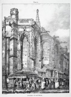 Restes et Fragmens d'Architecture du Moyen Age:  Église St. Sauveur, Caën. Richard Parkes Bonington