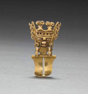 Figurine Pendant, c. 400-1000. Colombia, Quimbaya or Yotoco style, 5th-10th Century. Cast gold;