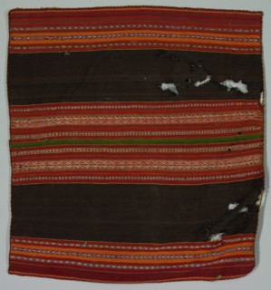 Warp Patterned Cloth, late 1800s. Bolivia, Salinas, late 19th century. Wool; overall: 110.5 x 101.6