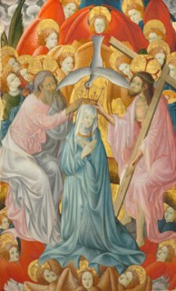 The Coronation of the Virgin with the Trinity, c. 1400. Master of Rubielos de Mora (Spanish). Oil