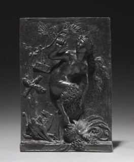 Satyress, c. 1525-1528. Giovanni Maria Mosca (Italian, 1495/99-1574). Bronze; overall: 16.5 x 11.5