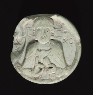 Medallion with Christ, c. 1200-1400. Byzantium, 13th-14th century. Steatite; diameter: 4.2 cm (1