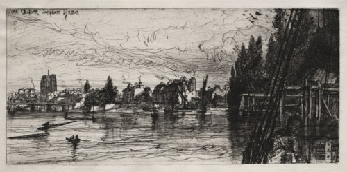 Old Chelsea Church, 1865. Francis Seymour Haden (British, 1818-1910). Etching and drypoint