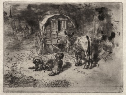 The Guardians of the House, or the Friends of the Saltimbanque, c. 1875. Félix Hilaire Buhot