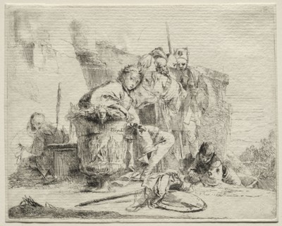 Various Caprices:  Young Man Seated, Leaning Against an Urn. Giovanni Battista Tiepolo (Italian,
