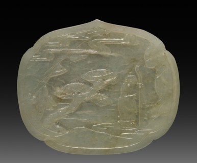 Plaque, 19th-20th Century. China, Qing dynasty (1644-1911). Jade; overall: 6 cm (2 3/8 in.).