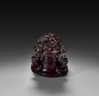 Vase (cover), 1735-1795. China, Qing dynasty (1644-1912), Qianlong reign (1735-1795). Carved red