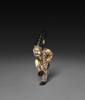 Dancing Man with Fan, 19th century. Japan, Edo Period (1615-1868). Ivory; overall: 6.4 cm (2 1/2 in