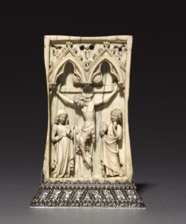 Plaque: The Crucifixion, c. 1345-1365. France or England, Gothic period, 14th century. Ivory,