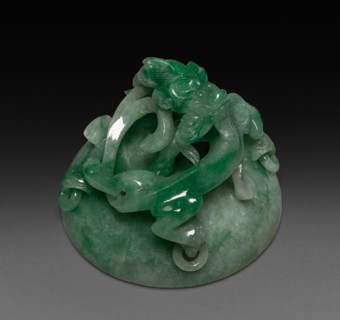 Three-Sectional Altar Group: Small Bowl with Carved Dragon (lid), Qing Dynasty. China, Qing dynasty