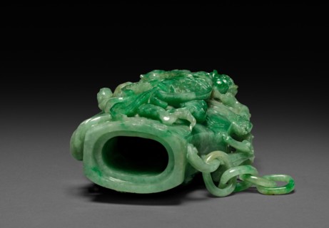Three-Sectional Altar Group: Cylindrical Carving with Phoenix, 1644-1912. China, Qing dynasty
