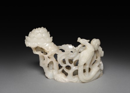 Three-Sectional Altar Group: Cylindrical Carving with Phoenix (base), Qing Dynasty. China, Qing