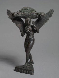 Patera Support: Lasa, 300-175 BC. Italy, Etruscan, 3rd or early 2nd Century BC. Bronze with silver