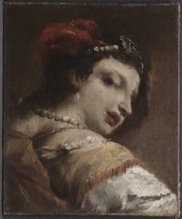 Head of a Woman, c. 1739. Antonio Guardi (Italian, 1699-1760). Oil on canvas; framed: 62.5 x 53.5 x