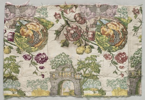 Brocaded Textile, 1700s. Italy, 18th century. Plain cloth, brocaded (?); silk and metal; overall:
