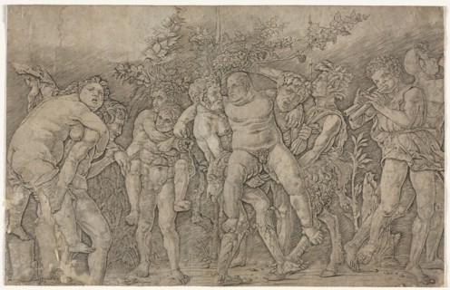 Bacchanal with Silenus. Andrea Mantegna (Italian, 1431-1506). Engraving