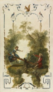 The See-Saw, c. 1723-1727. Nicolas Lancret (French, 1690-1743). Oil on canvas; framed: 157 x 96 x 5