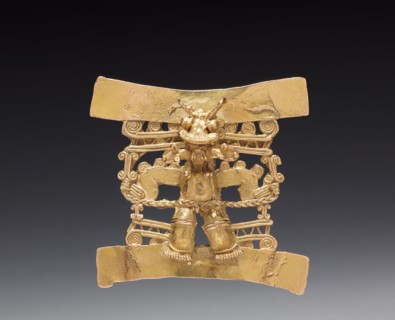 Animal-Headed Figure Pendant, c. 1000-1550. Costa Rica, Diquís region, 11th-16th century. Cast