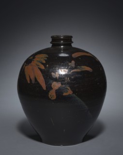Jar, 1100s-1200s. Northern China, Jin dynasty (1115-1234). Glazed stoneware with black slip and